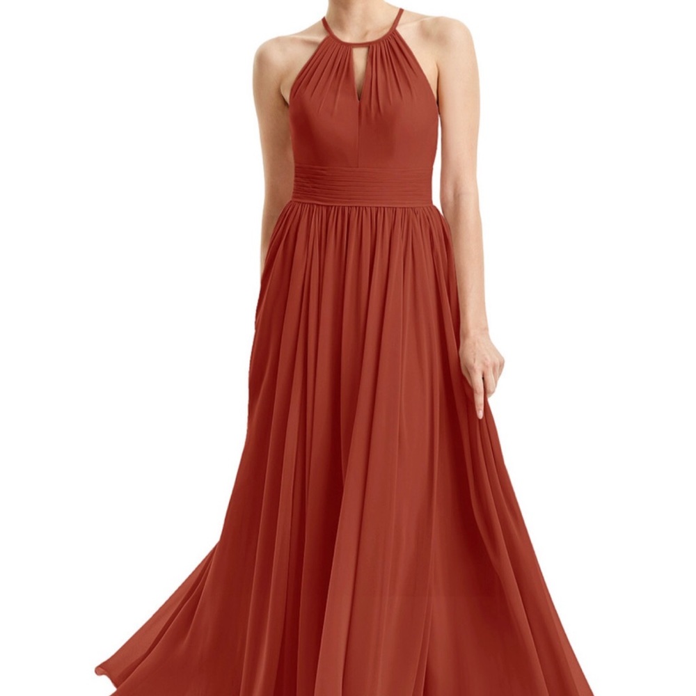 Azazie Cherish Rust Bridesmaid Dress